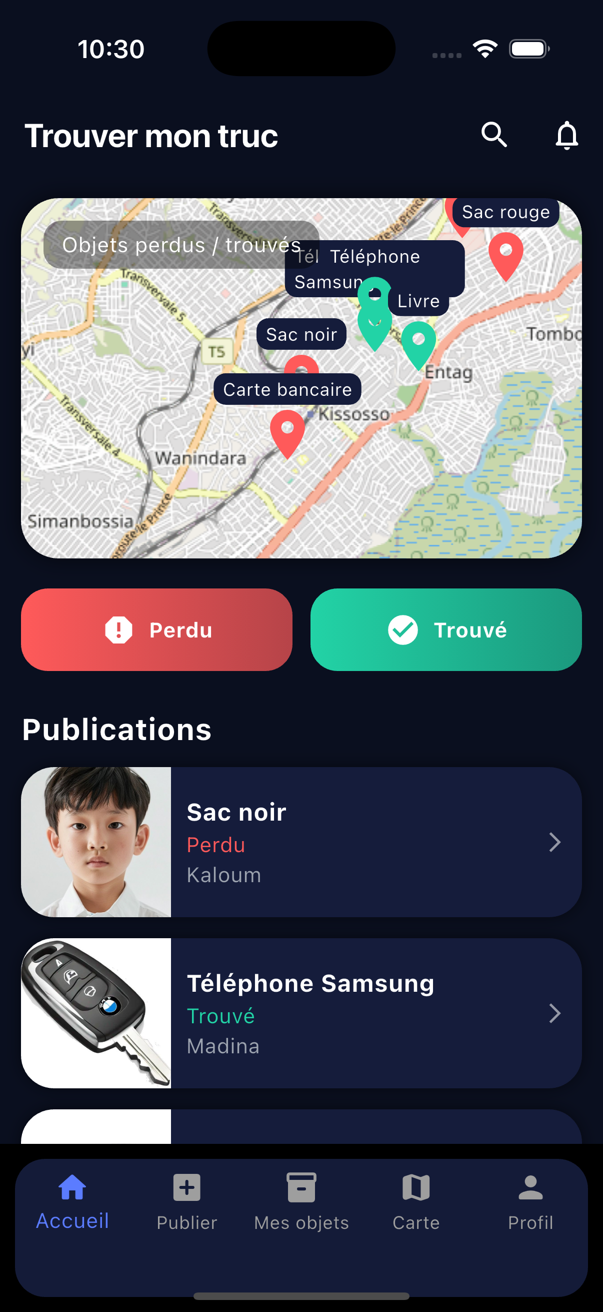 Accueil app